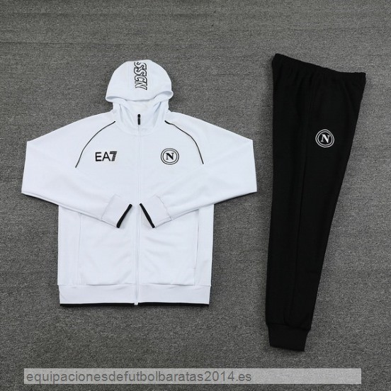 Nuevo Conjunto Completo Chaqueta Con Capucha Napoli 23/24 Negro Blanco Baratas